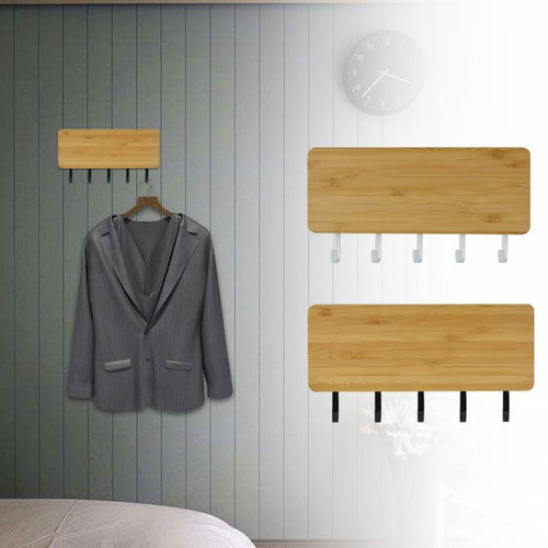 Space Saving Home Wall Hook Storage Rack Vintage Key Bamboo Hanger Hallway Home Decorative Room Small Bedroom Door Back Vintage